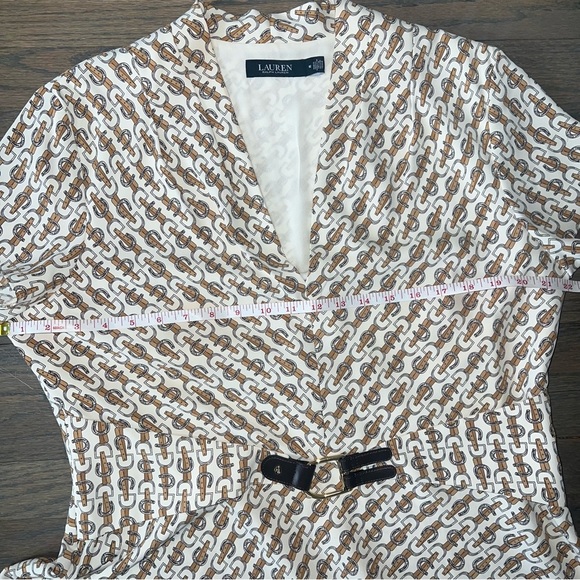 Ralph Lauren A-Line Midi Dress Equestrian Print Belted 16 | Office Career - Picture 6 of 11